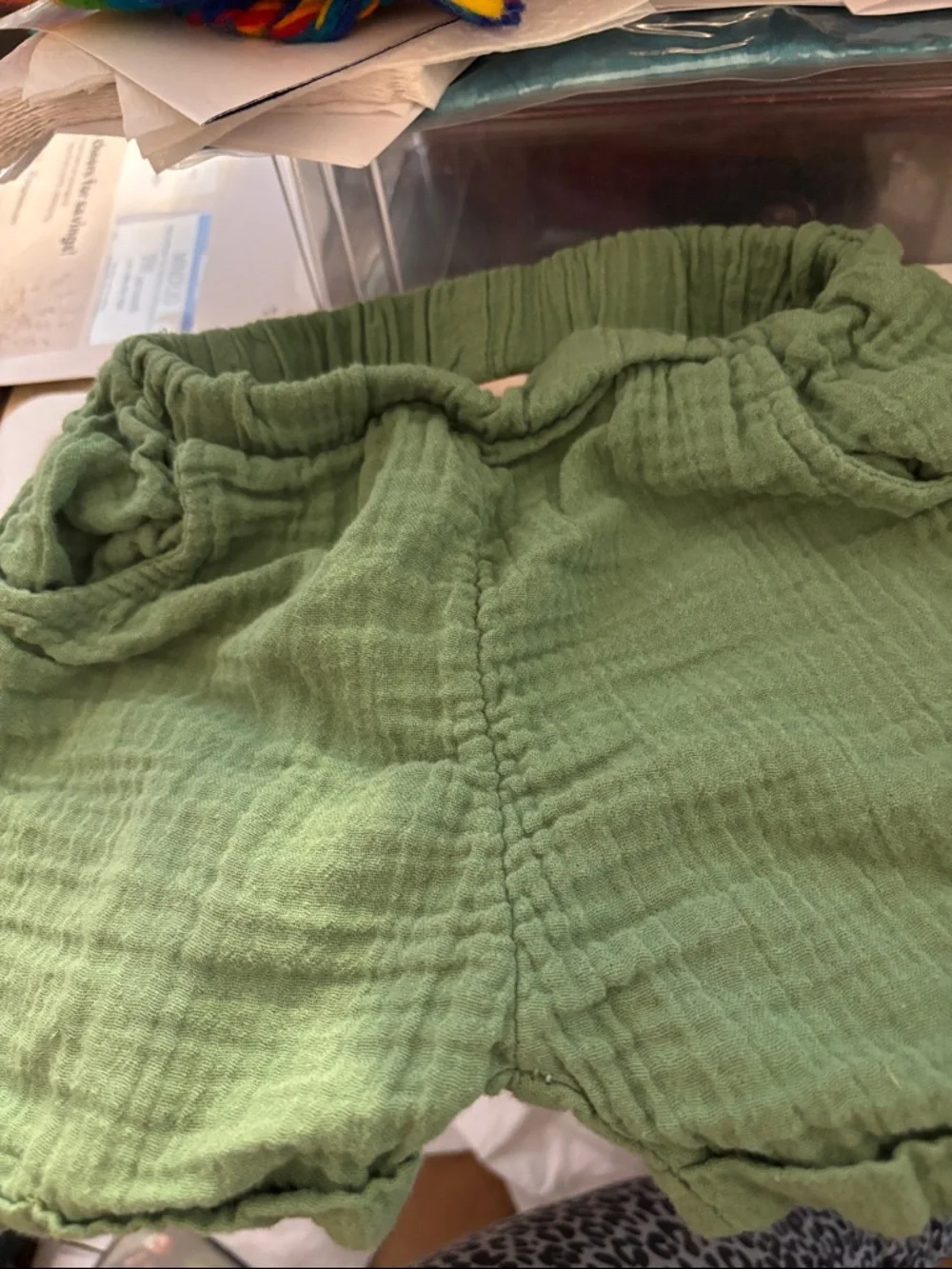 Light Green Gauze Children’s Shorts 4-5 years